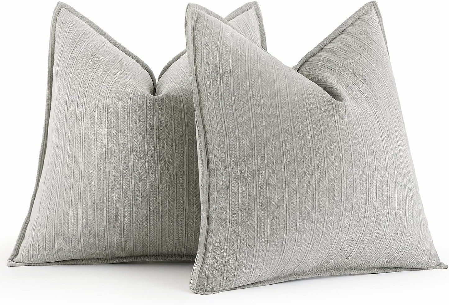 20X20 Inch Grey Decorative Couch Pillow Covers Set of 2 Chenille Throw Pillow Covers Farmhouse Cushion Cases with Elegant Design for Home Decor Sofa Bedroom Living Room