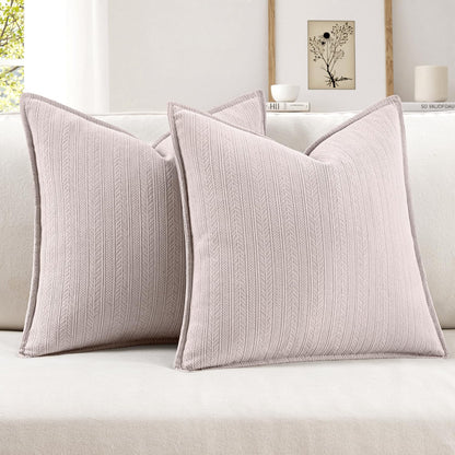 20X20 Inch Aesthetic Pink Decorative Couch Pillow Covers Set of 2 Chenille Throw Pillow Covers Farmhouse Cushion Cases with Elegant Design for Home Decor Sofa Bedroom Living Room