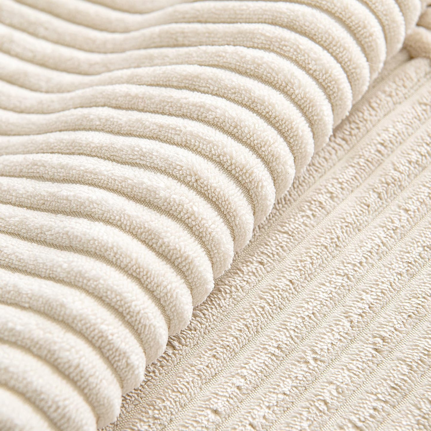 Beige Throw Pillow Covers 16X16 Inch Set of 4 Boho Patchwork Cushion Cases Modern Farmhouse Pillow Cases with Invisible Zipper Corduroy Striped Home Decor for Couch Sofa Bedroom