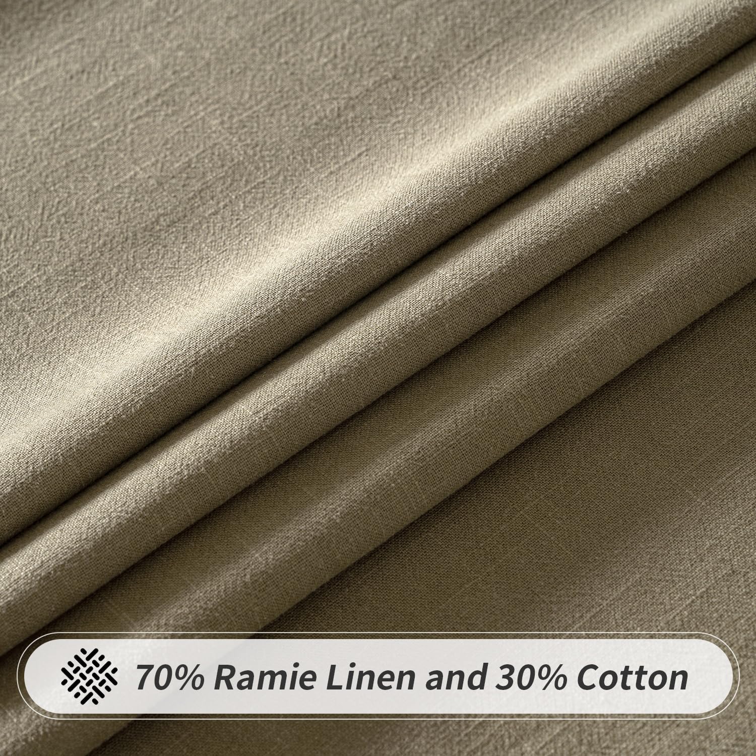 Linen Cotton Blend Tablecloth Rectangle, Luxury Waterproof Stain Resistant Durable Farmhouse Oblong Table Cloth for Dining Party Weddings Birthday Events Boho Decor, 52 X 84 Inch, Olive Green