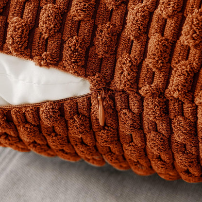 Pack of 2 Corduroy Decorative Throw Pillow Covers Bundle Pack of 2 Chenille Decorative Throw Pillow Covers 18X18 Inch Rust