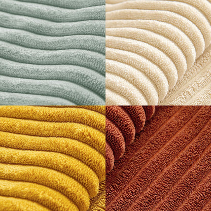 Fall Teal-Orange Decorative Throw Pillow Covers 18X18 Inch 4 Packs Soft Boho Farmhouse Pillow Cases Modern Corduroy Patchwork Cushion Covers for Couch Sofa Bed with Flange Edge Home Decor