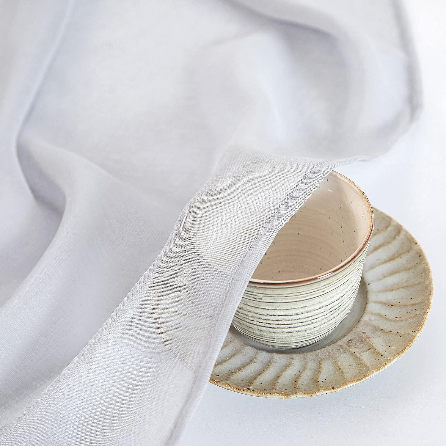 2 Panels Grey Semi Sheer Window Curtains Elegant Grommet Top Window Voile Drapes/Treatment Linen Textured Panels for Bedroom Living Room (54X54 Inches)