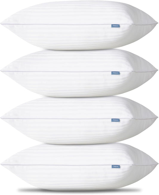 Pillows Queen Size Set of 4, Cooling Hotel Quality Bed Pillows with Premium Soft down Alternative Fill for Side Back and Stomach Sleepers - 4 Pack, Queen, 18X28 Inches