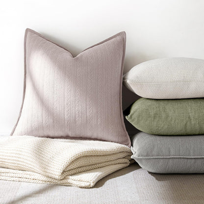 20X20 Inch Aesthetic Pink Decorative Couch Pillow Covers Set of 2 Chenille Throw Pillow Covers Farmhouse Cushion Cases with Elegant Design for Home Decor Sofa Bedroom Living Room