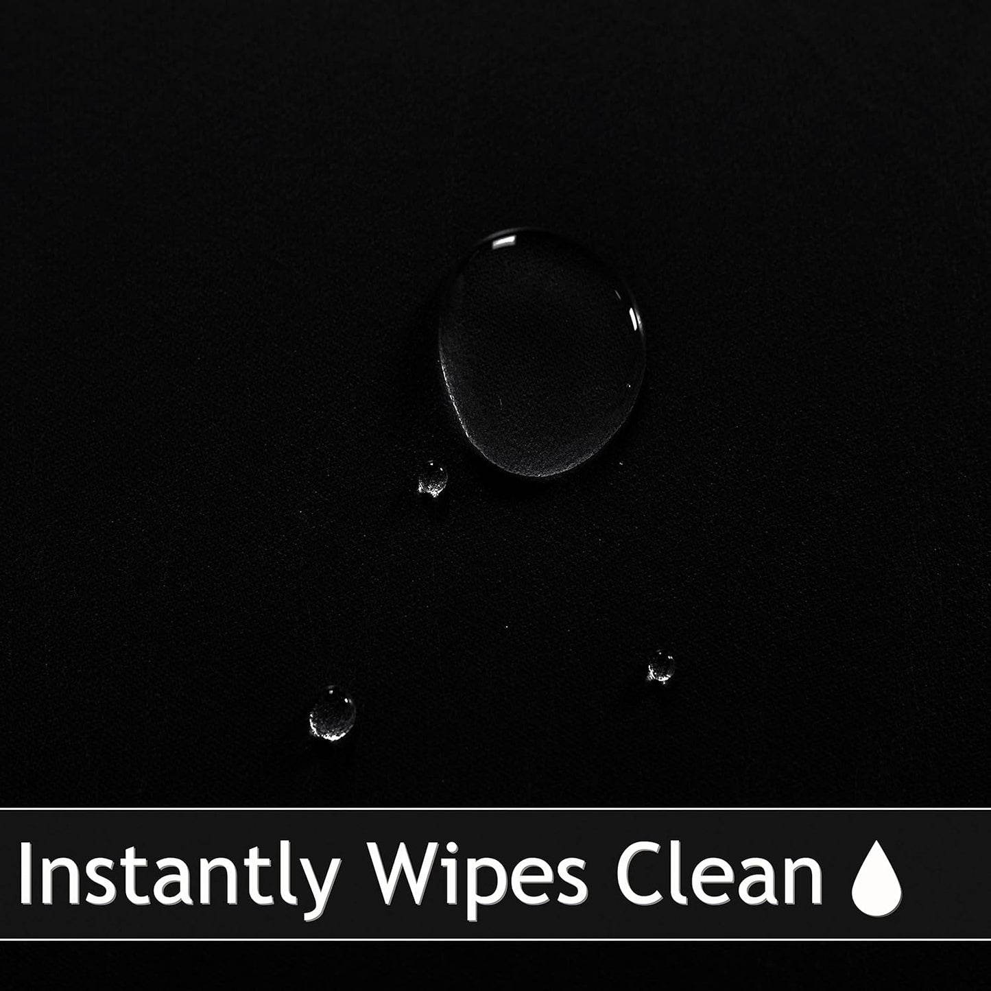 Fitted round Table Cloth, Reversible Waterproof Stain Resistant Elastic Stretch Tablecloth, Wipe Clean Table Cover for Outdoor/Indoor Use, Fits round Tables up to 40" - 44" Diameter, Black