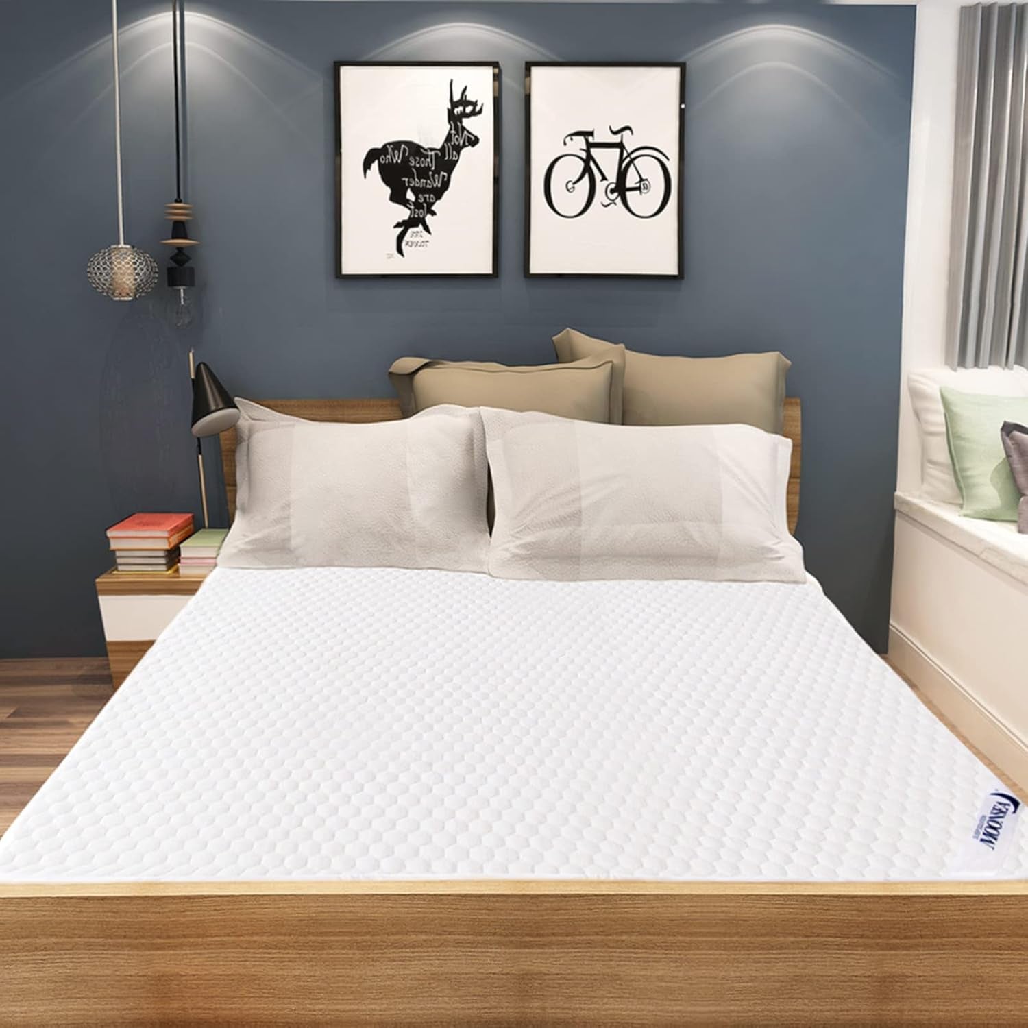 Twin Mattress Protector Waterproof Cooling Twin Size Mattress Cover Pad for Kids, Viscose 3D Air Breathable Fabric, Noiseless, Fitted 8-14 Inch Deep Pocket