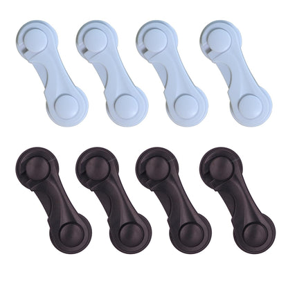 White Cabinet Locks 4 Pack + Black Cabinet Locks 4 Pack for Babies Safety