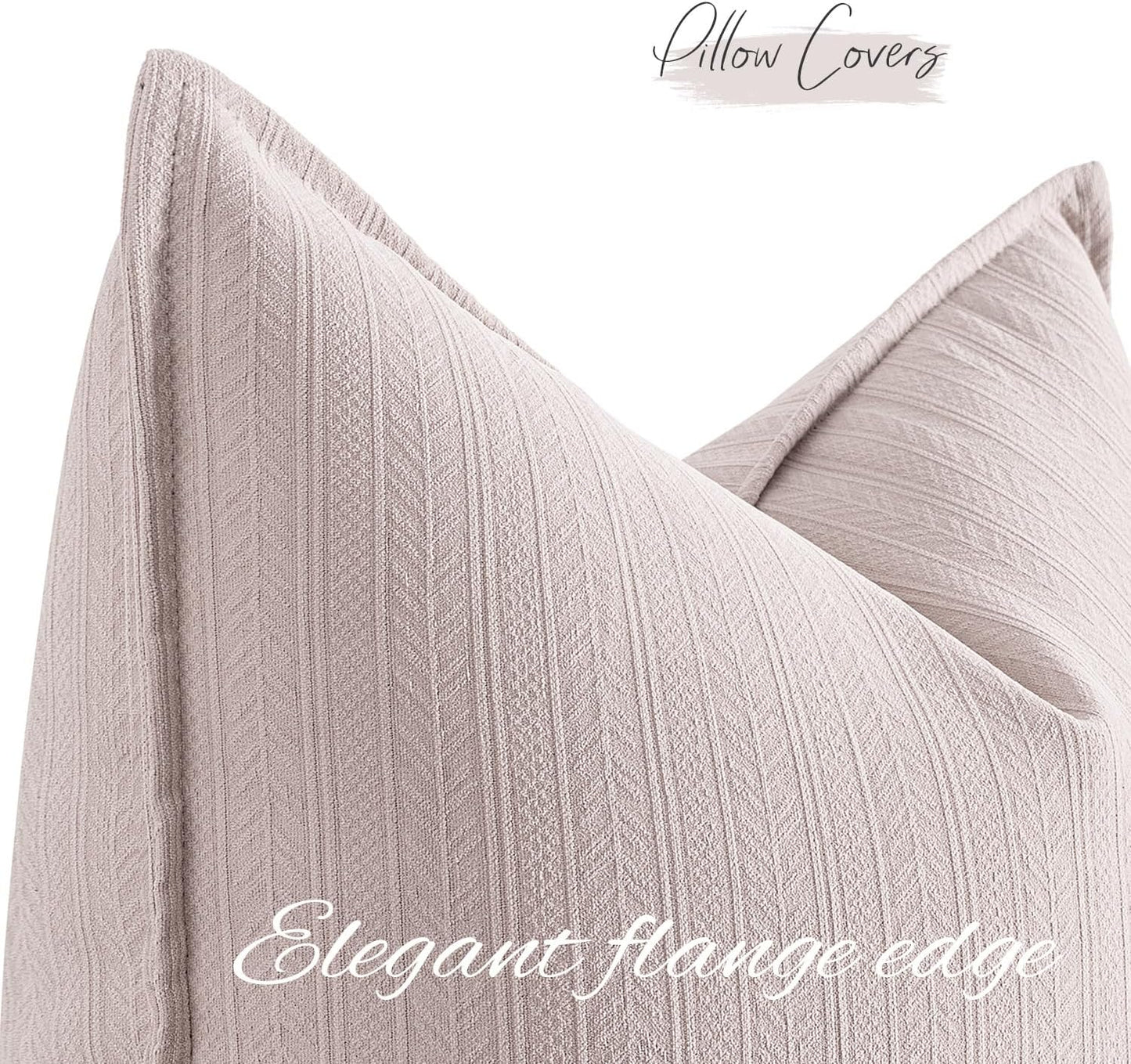 20X20 Inch Aesthetic Pink Decorative Couch Pillow Covers Set of 2 Chenille Throw Pillow Covers Farmhouse Cushion Cases with Elegant Design for Home Decor Sofa Bedroom Living Room