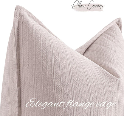 20X20 Inch Aesthetic Pink Decorative Couch Pillow Covers Set of 2 Chenille Throw Pillow Covers Farmhouse Cushion Cases with Elegant Design for Home Decor Sofa Bedroom Living Room