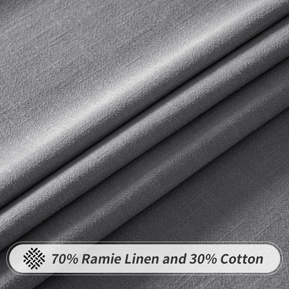 Linen Cotton Blend Tablecloth Rectangle, Luxury Waterproof Stain Resistant Durable Farmhouse Oblong Table Cloth for Dining Party Christmas Weddings Birthday, 52 X 84 Inch, Light Grey