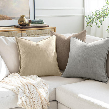 20X20 Inch Grey Decorative Couch Pillow Covers Set of 2 Chenille Throw Pillow Covers Farmhouse Cushion Cases with Elegant Design for Home Decor Sofa Bedroom Living Room