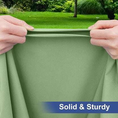 2 Pack 6 Foot Rectangle Elastic Fitted Tablecloth, Waterproof Fabric Table Cover, Washable Polyester Table Cloth for Picnic, Camping, Outdoor (Sage Green, 30" X 72")