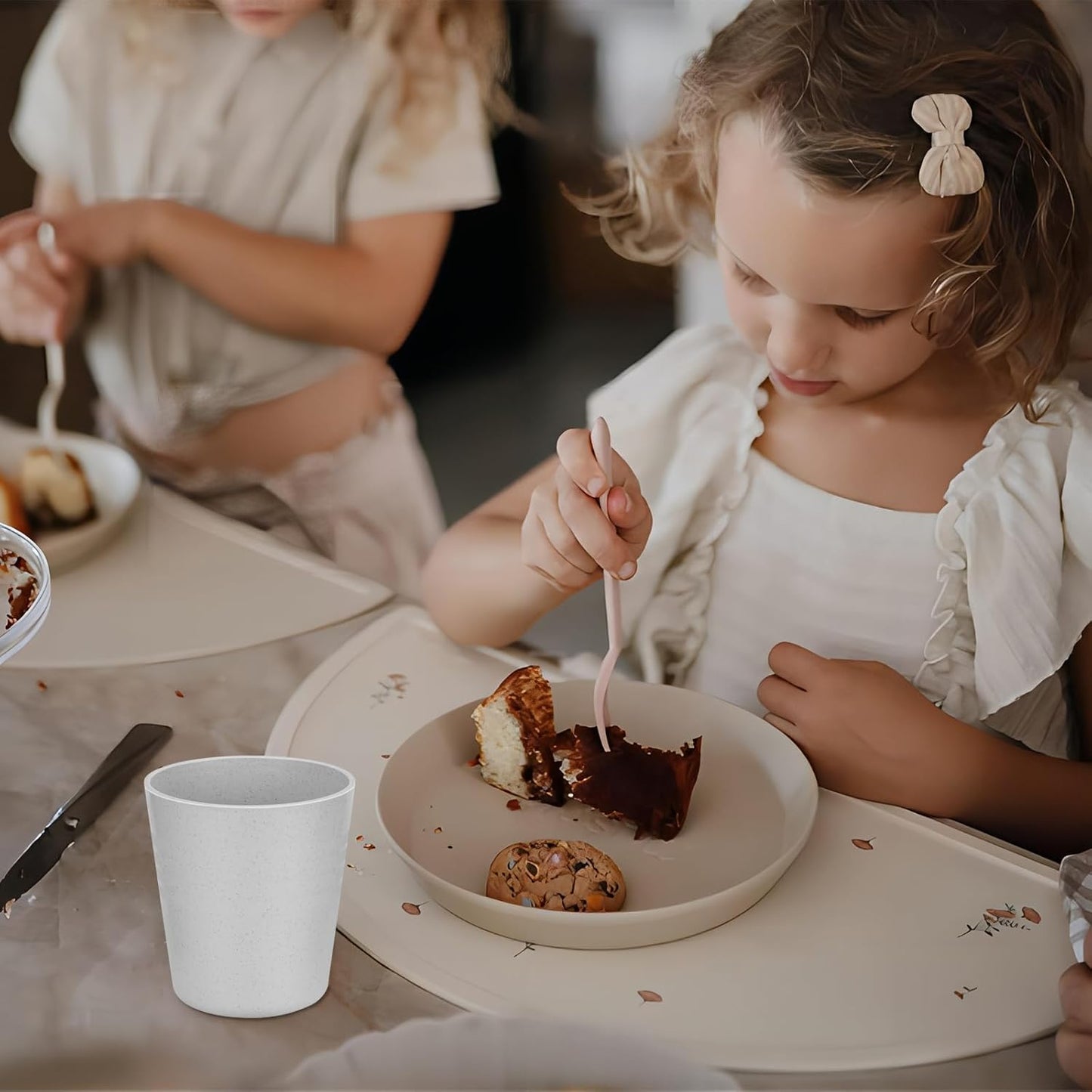 8 Oz Wheat Straw Drinking Cups, 【Set of 8】 Small Plastic Cups Reusable, BPA Free Unbreakable Water Cups for Kitchen and Dining,Dishwasher and Microwave Safe