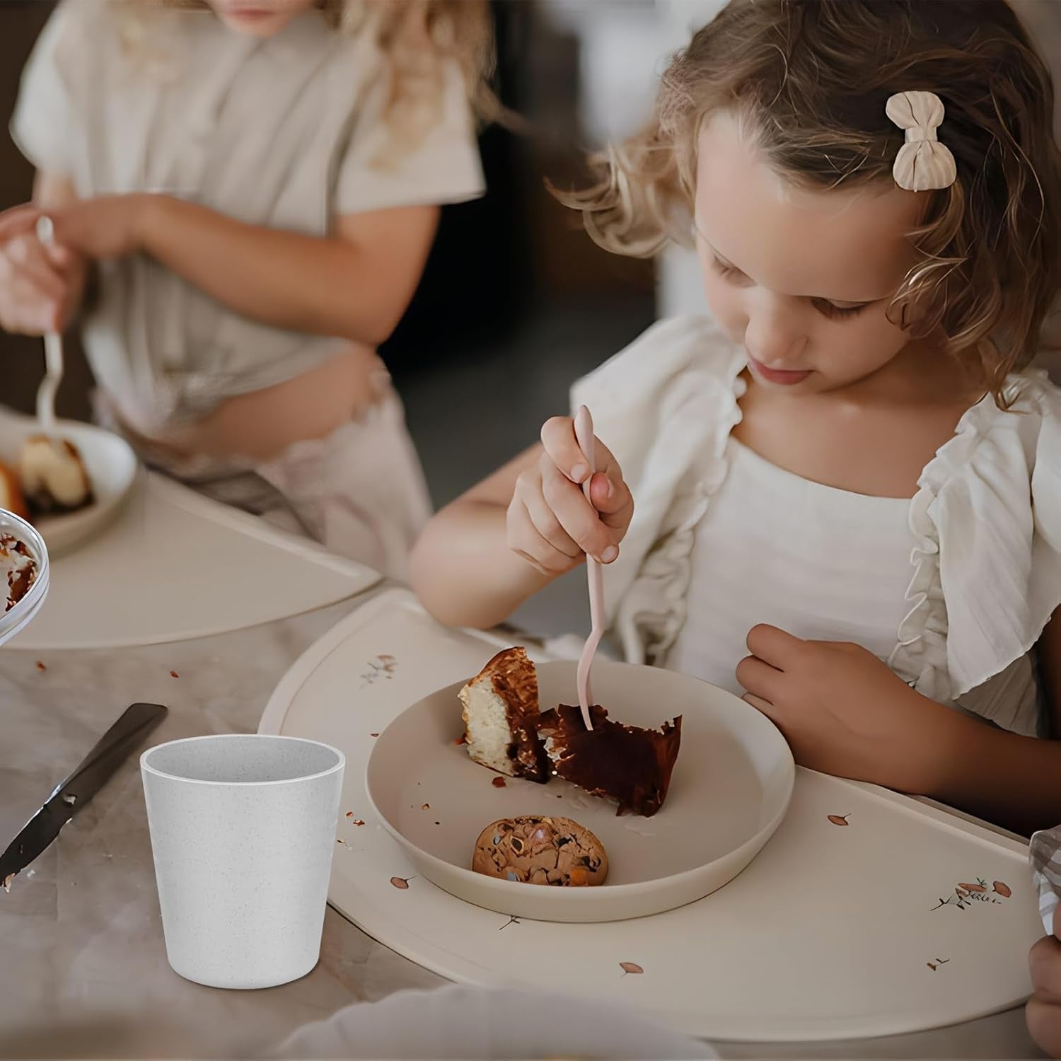 8 Oz Wheat Straw Drinking Cups, 【Set of 8】 Small Plastic Cups Reusable, BPA Free Unbreakable Water Cups for Kitchen and Dining,Dishwasher and Microwave Safe