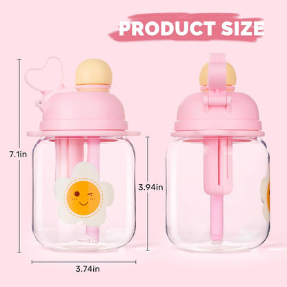 27Oz Pink Tritan Toddler Water Bottle with Straw, BPA Free, Leak-Proof, Includes Fruit Infuser Strainer, Perfect for School and Sports