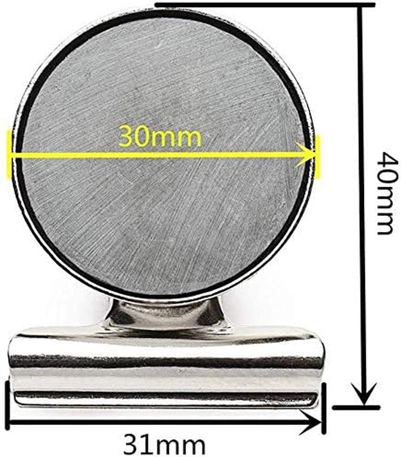 20-Pack Heavy-Duty Magnetic Clips for Refrigerators and Whiteboards - Strong Magnetic Hold for Home, School, Office, and Teaching (Silver)