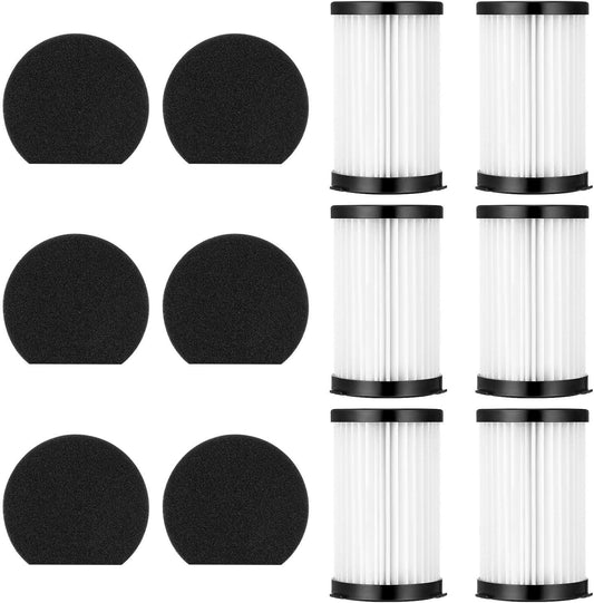 Replacement HEPA Filter Compatible for MOOSOO D600 / D601 and Iwoly V600 Corded Vacuum Cleaner （6 HEPA Filters & 6 Sponge）