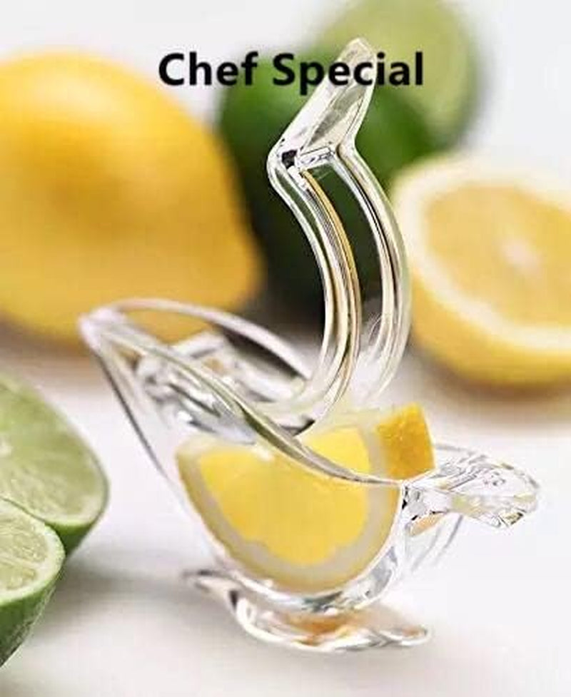 New Acrylic Manual Lemon Slice Squeezer, Portable Transparent Fruit Juicer, Elegance Bird Shape, Hand Juicer for Orange Lemon Lime Pomegranate (4Pcs) (4Pcs)