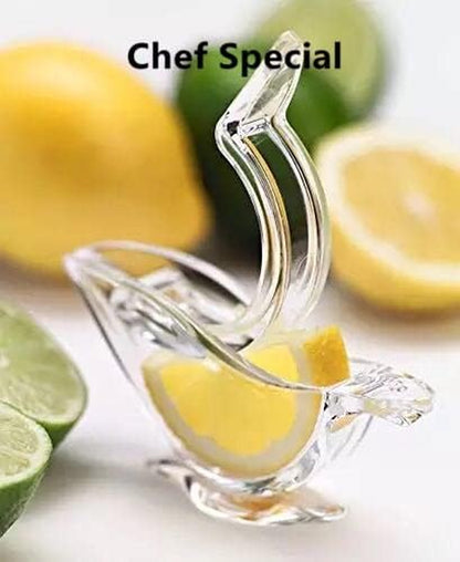New Acrylic Manual Lemon Slice Squeezer, Portable Transparent Fruit Juicer, Elegance Bird Shape, Hand Juicer for Orange Lemon Lime Pomegranate (4Pcs) (4Pcs)