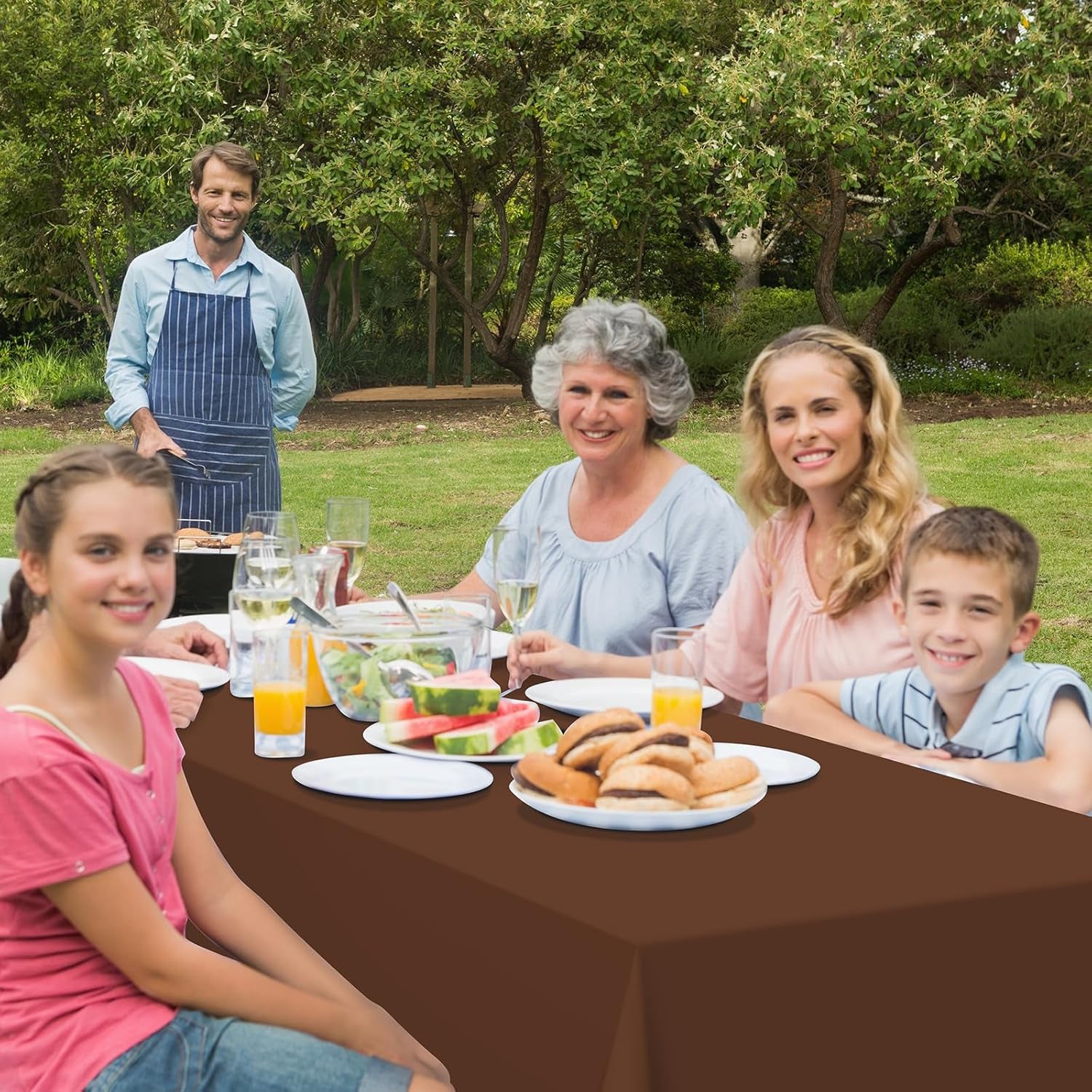 3Pcs Brown Plastic Tablecloths for Rectangle Tables,Disposable Chocolate Table Cloth,Waterproof Tan Table Cover for Fall Thanksgiving Harvest Birthdays Weddings Party Decorations,54 X 108 Inch