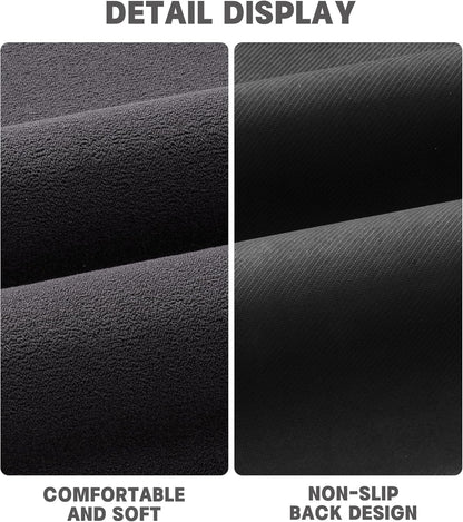 2-Piece Ultra Thin Bathroom Rug Set, Absorbent Quick-Dry Non-Slip Floor Mats for Under Door Use, Machine Washable (Dark Grey)