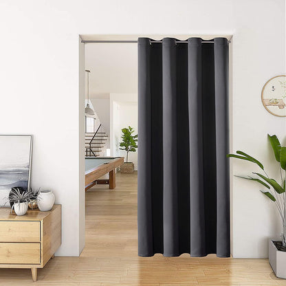 Blackout Door Curtains for Doorway Privacy, Grommet Closet Curtains for Bedroom Closet Door, Thermal Insulated Temporary Doorway Cover Room Divider Drapes (1 Panel, Dark Grey, 34 X 80 Inch)