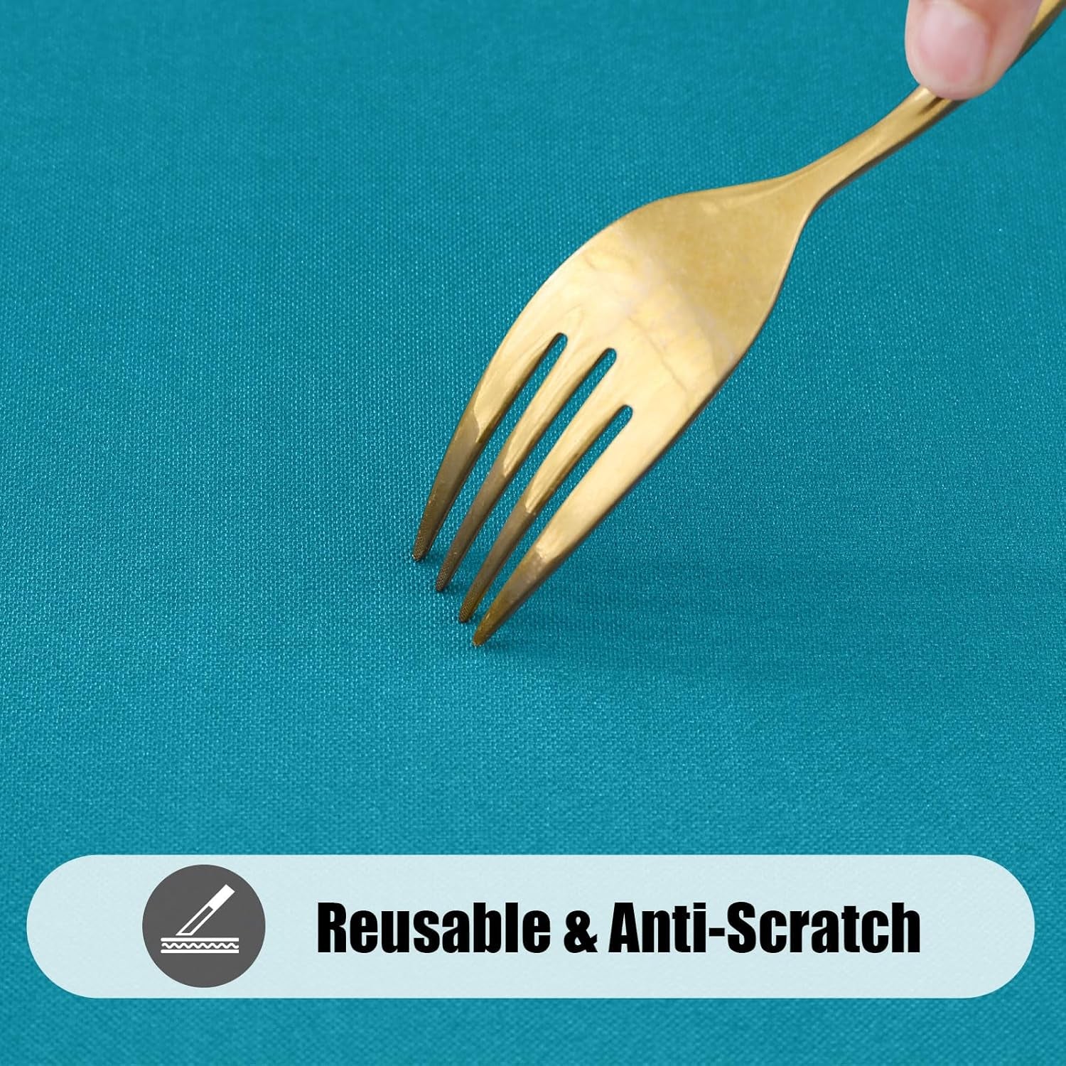 2-Pack Waterproof Elastic Fitted Rectangular Tablecloths, Washable Polyester Covers for Indoor and Outdoor Use (Teal, 30" x 72")