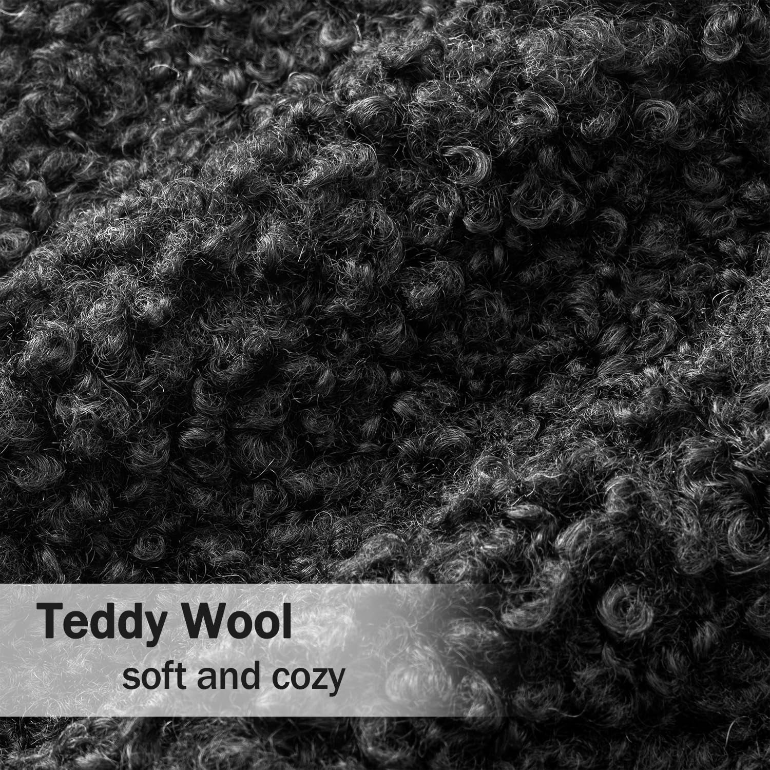 Pack of 2 Throw Pillow Covers 18X18 Inch Neutral Black Faux Fur Decorative Sherpa Pillow Covers Fuzzy Accent Soft Sheepskin Fleece Cushion Cases for Boho Home Decor Couch Living Room Bed