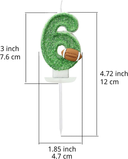 Football Birthday Number Candles for Cake Green Number 1 Candle 1St Football Cake Topper Cupcake Topper for Football Birthday Party Decorations Supplies Favors