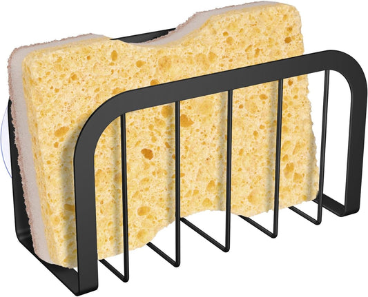 Sponge Holder for Kitchen Sink with Suction Cups, Kitchen Sponge Holder,Kitchen Sink Caddy(Black)