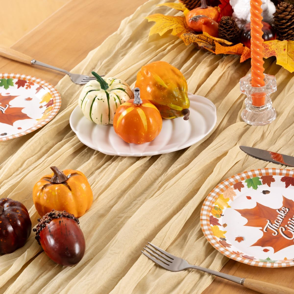 Champagne Gold Cheesecloth Table Runner Fall Table Runner Boho Gauze 120 Inches Champagne Cheese Cloth Fall Table Decorations for Thanksgiving Wedding Bridal Baby Shower Parties