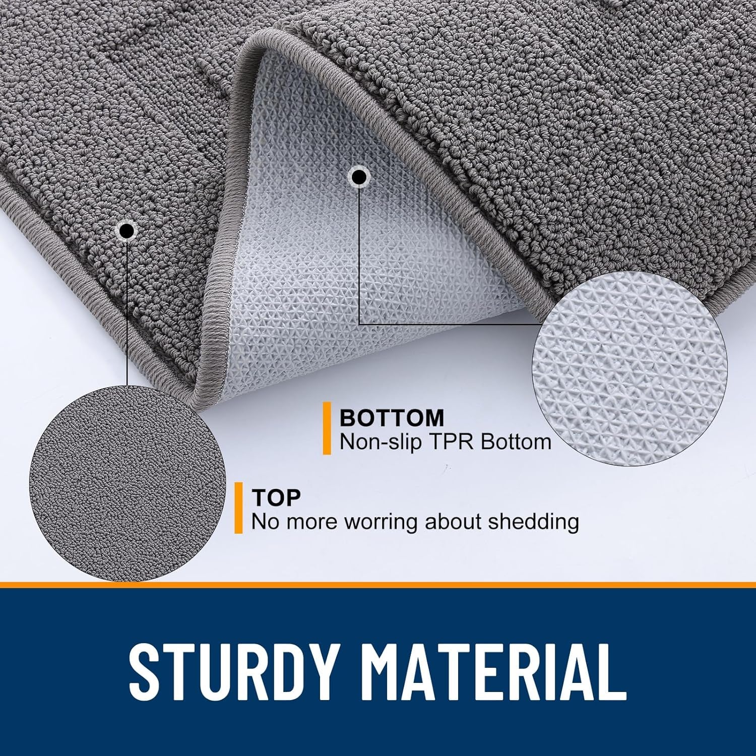 Door Mat Indoor Entrance Washable 32X20, Absorbent Non-Slip Front Back Geometric Doormat, Resist Dirt Entry Carpet, Easy to Clean Sturdy inside Floor Mats for Entryway, Grey