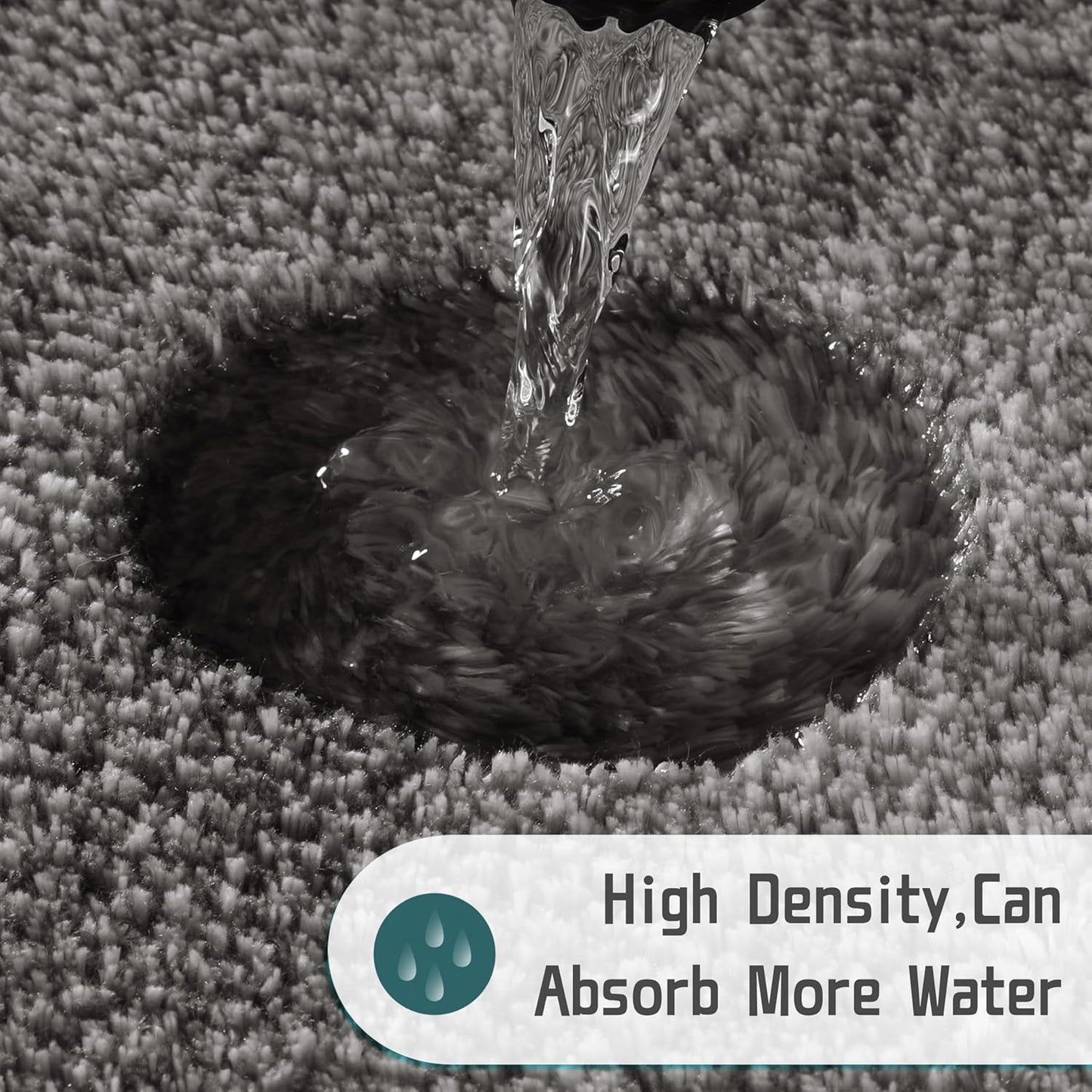 Bathroom Rugs Mat, Luxury Soft Comfortable Plush Absorbent Microfiber Bath Rugs, Extra Thick Non Slip Shaggy Shower Rug, Machine Wash, Bath Carpet for Bathroom Floor, Tub, 24"X17", Brown Gray