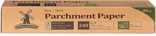 Unbleached Parchment Paper for Baking, 12 in X 240 Ft, 240 Sq.Ft, Baking Paper, Non-Stick Parchment Paper Roll for Baking, Cooking, Grilling, Air Fryer and Steaming