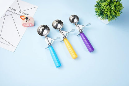 Ice Cream Scoop Set, 3 PCS Cookie Scoops, Disher, Muffin Scoops, Cupcake Scoop - #16 (2.7 Oz), #20 (2 Oz), #30 (1.25 Oz), for Cookie, Ice Cream, Muffin, Side Dish, Mashed Potatoes