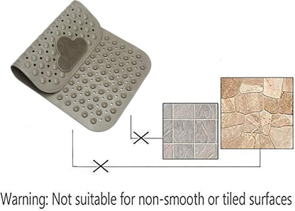 Bath Tub Mat Shower Mat Non Slip Bathtub Mats with Suction Cups Bath Mat for Tub Bathroom Mats 28" X 16" Machine Washable (Light Brown)