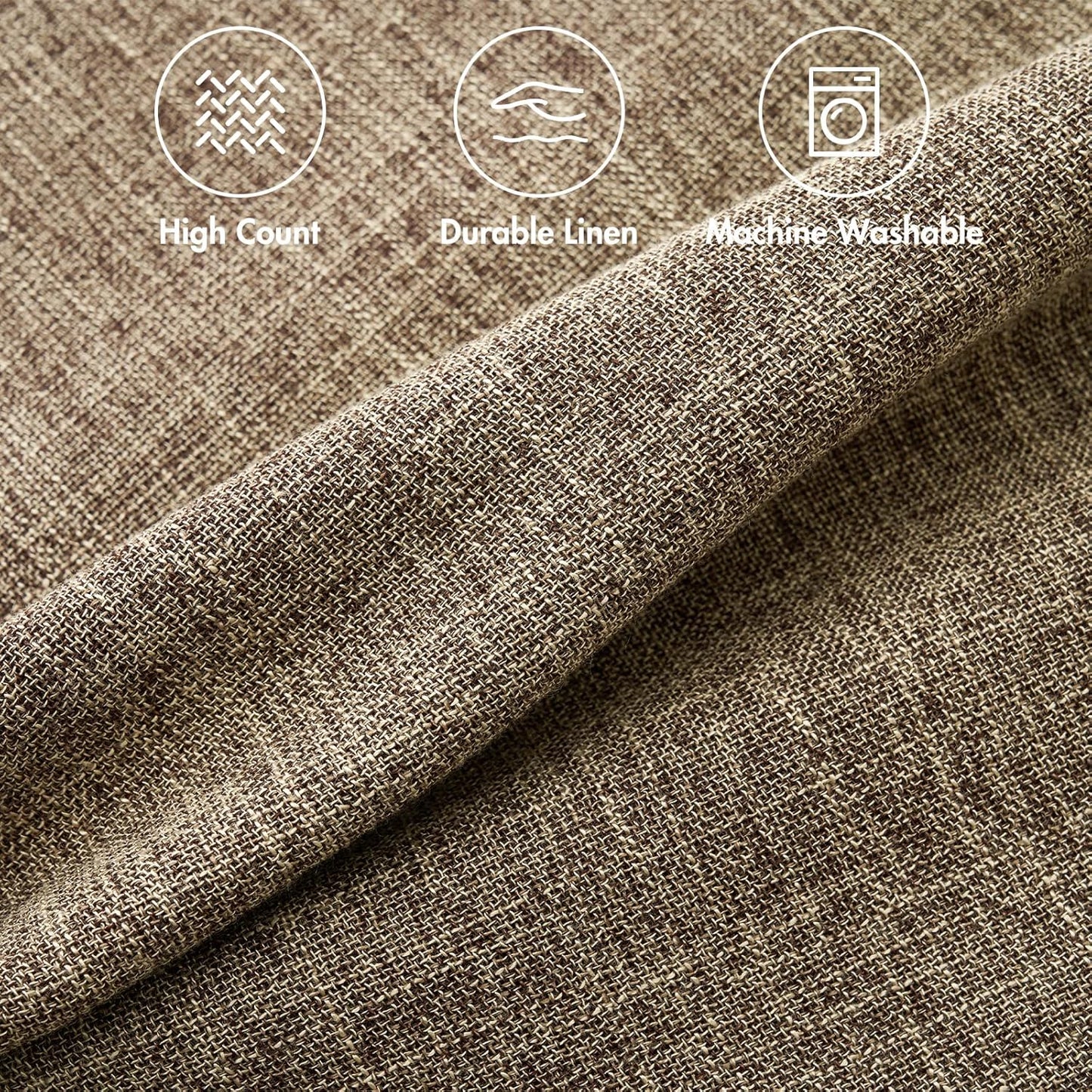 Pack of 2 Decorative Linen Burlap Pillow Covers Farmhouse Boho Accent Pillowcases for Sofa Car Couch Bedroom Living Room Decor 18X18 Inch Brown