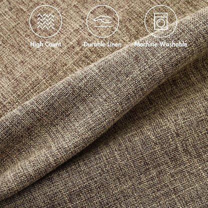 Pack of 2 Decorative Linen Burlap Pillow Covers Farmhouse Boho Accent Pillowcases for Sofa Car Couch Bedroom Living Room Decor 18X18 Inch Brown