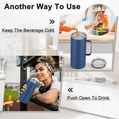 2 in 1 Wine Chiller Single Bottle and Travel Tumbler, 42Oz Stainless Steel Iceless Cooler Wine Bottle, Insulated Mug with Lid, Keep Wine Cold up to 6 Hours Fits Most Wine Bottles Gift for Wine Lovers