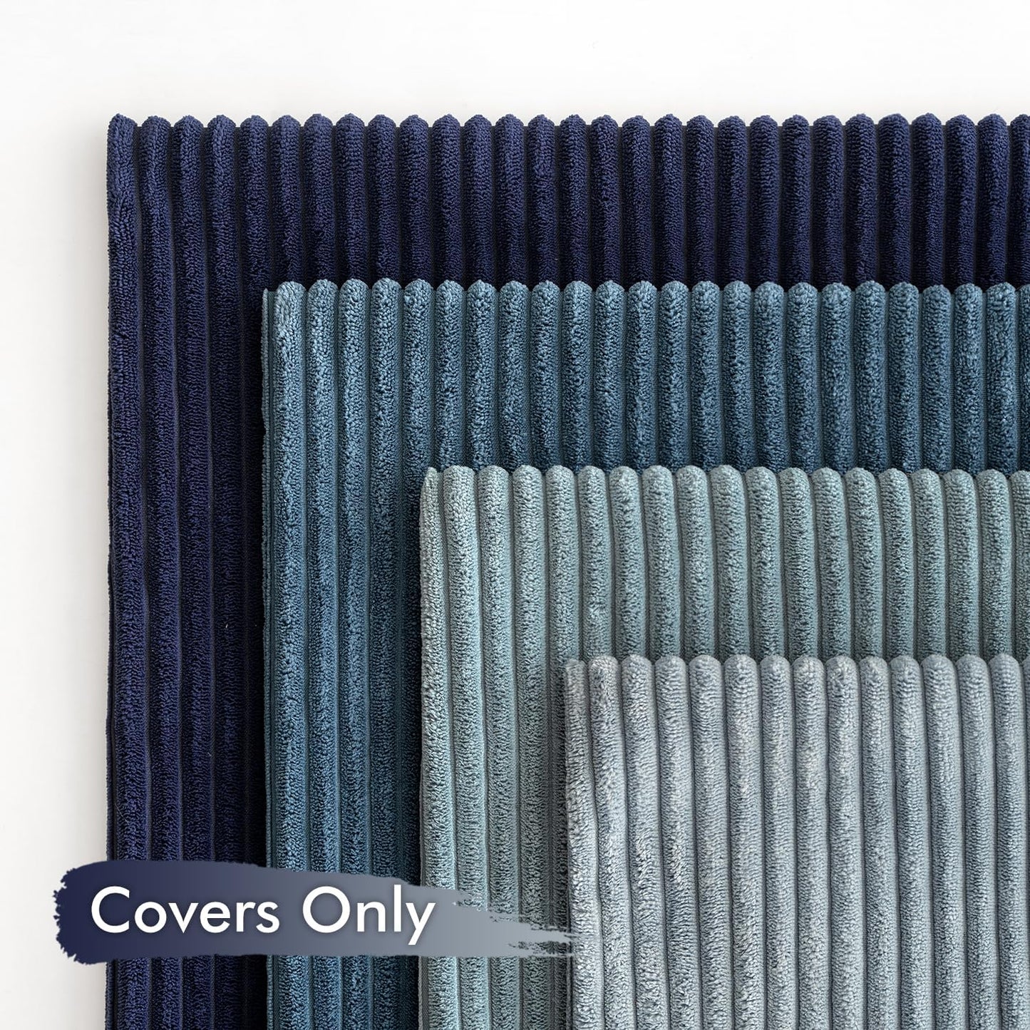 Set of 4 Summer Throw Pillow Covers 18x18 Inches - Western Neutral Decorative Cushions in Soft Boho Farmhouse Modern Coastal Design for Couch, Bed, and Living Room - Dark Blue Navy Collection