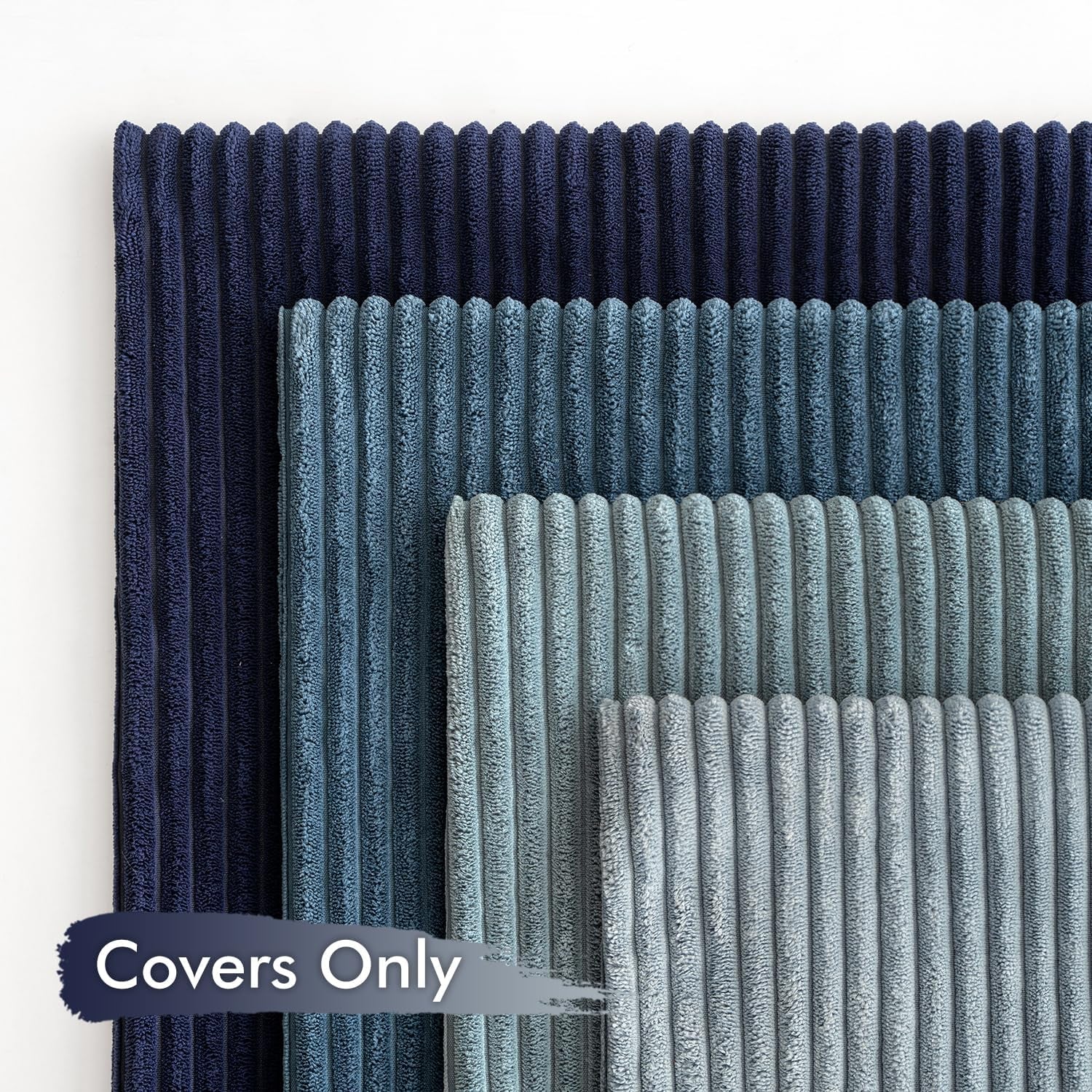Set of 4 Summer Throw Pillow Covers 18x18 Inches - Western Neutral Decorative Cushions in Soft Boho Farmhouse Modern Coastal Design for Couch, Bed, and Living Room - Dark Blue Navy Collection