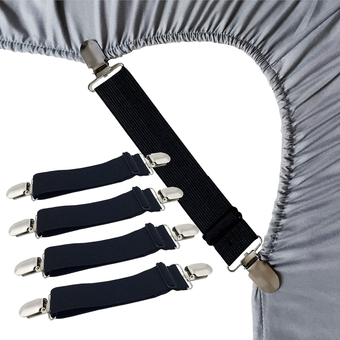 Sheet Straps Bed Sheet Keeper Holder for Corners Sheet Stays Suspender Clips Fitted Sheet Holder Clips Garters Fasteners Mattress Clamps