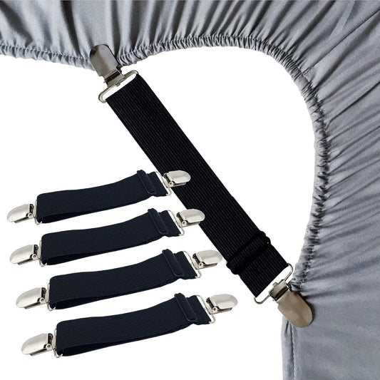 Sheet Straps Bed Sheet Keeper Holder for Corners Sheet Stays Suspender Clips Fitted Sheet Holder Clips Garters Fasteners Mattress Clamps
