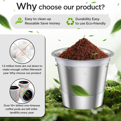Reusable K Cups for Ke K Supreme Refillable K Cups for Ke K Supreme plus Coffee Maker (New 1 Pack)
