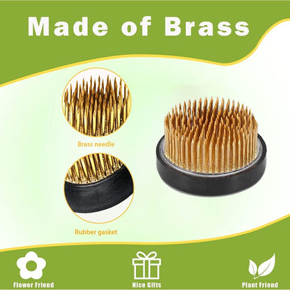 3PCS Flower Frog Holder/Round Flower Fixed Tools with Brass Needle,3 Sizes Flower Arrangement Pin for Garden Home Decoration(0.9Inch 1.34Inch 1.6Inch)