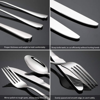 20-Piece Stainless Steel Flatware Set for 4 - Upgraded Mirror Polished Cutlery, Dishwasher Safe