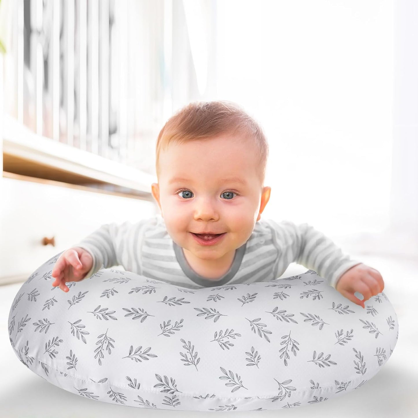 Nursing Pillow Cover 2 Pack Fit for Boppy Pillow, Breathable & Skin-Friendly Nursing Slipcovers for Breastfeeding Mom, Comfortable & Machine Washable Nursing Covers