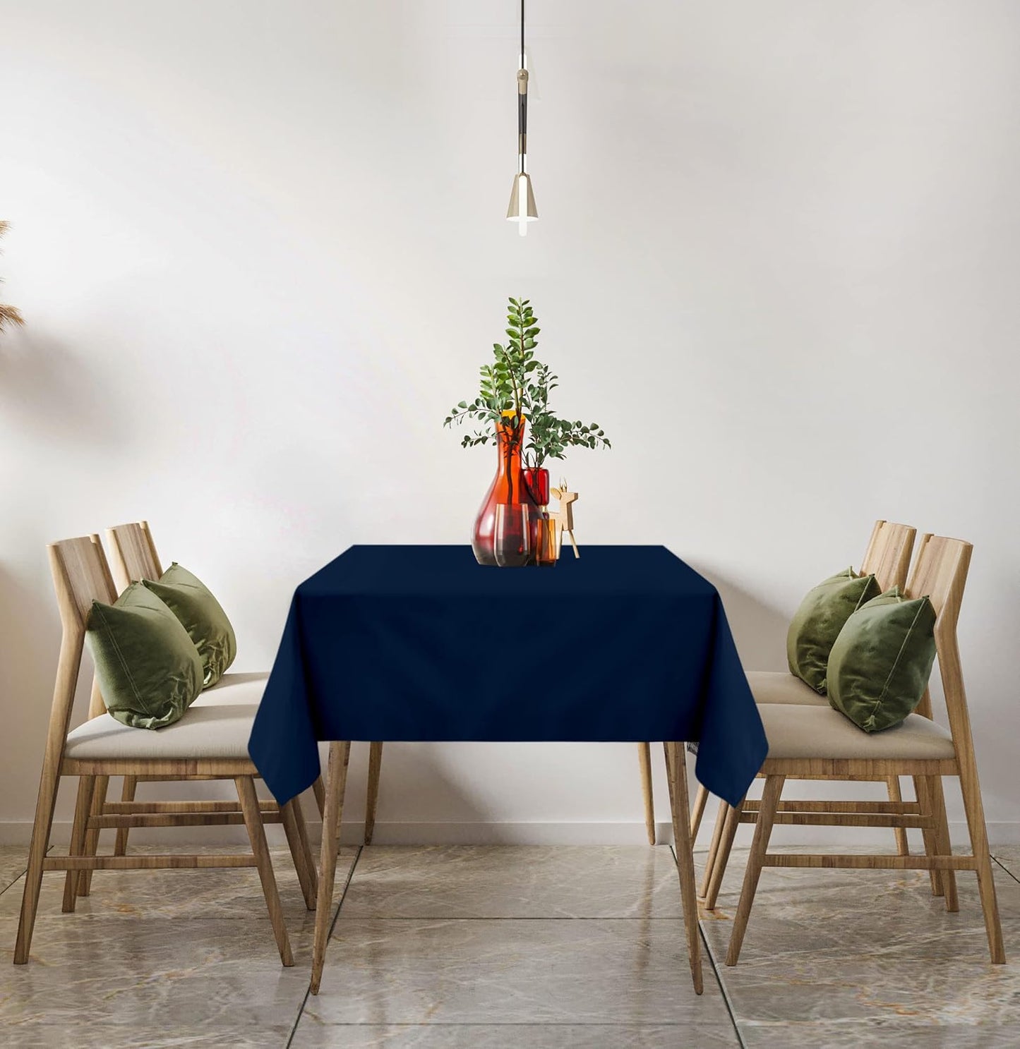 2 Pack 6 Foot Rectangle Table Cloth [60X102 Inches, Navy Blue] Stain and Wrinkle Resistant Tablecloth Washable Polyester Cover for Dining, Buffet Parties, Picnic and Weddings
