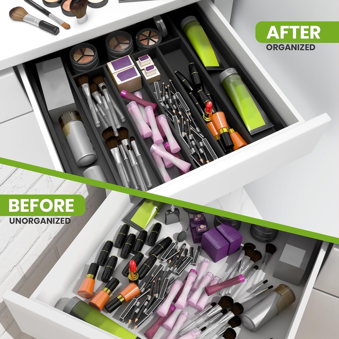 Expandable Bamboo Utensil Drawer Organizer, Silverware Organizer for Cutlery, Flatware Holder (5-7 Slots, Natural) - Pack of 1